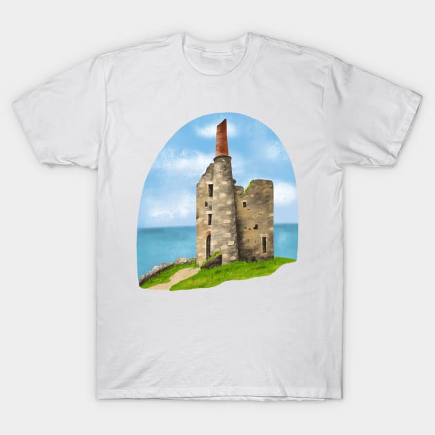 Cornish Tin Mine T-Shirt by SarahWIllustration